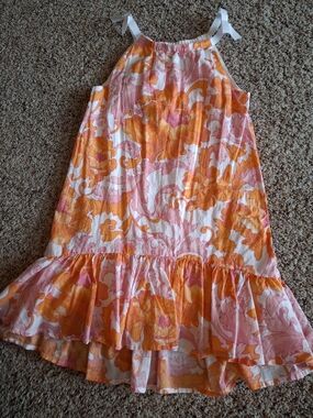 Janie and Jack White Pink Orange Floral Sundress